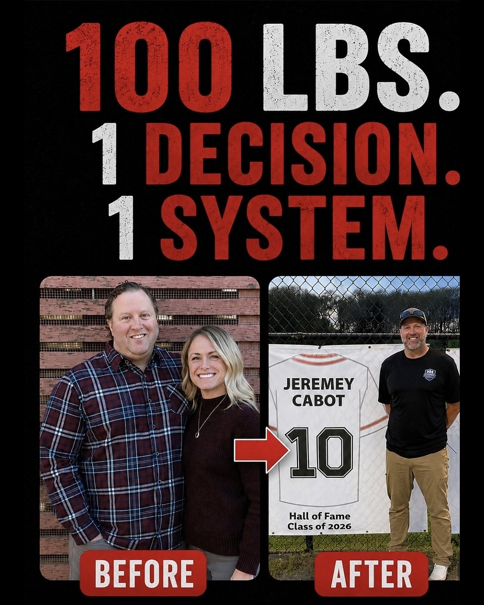 Jeremy before and after losing 100 pounds through nutrition